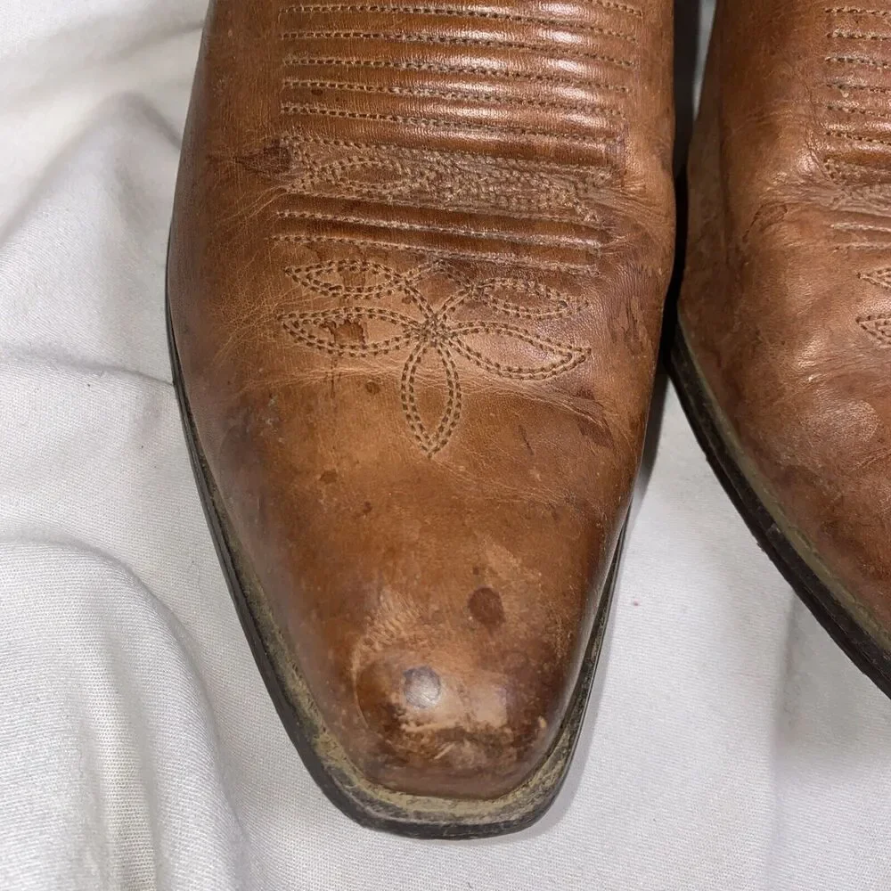 Nocona Western Cowboy Boots Men 10B Leather Brown NL1604 Pointed Toe country